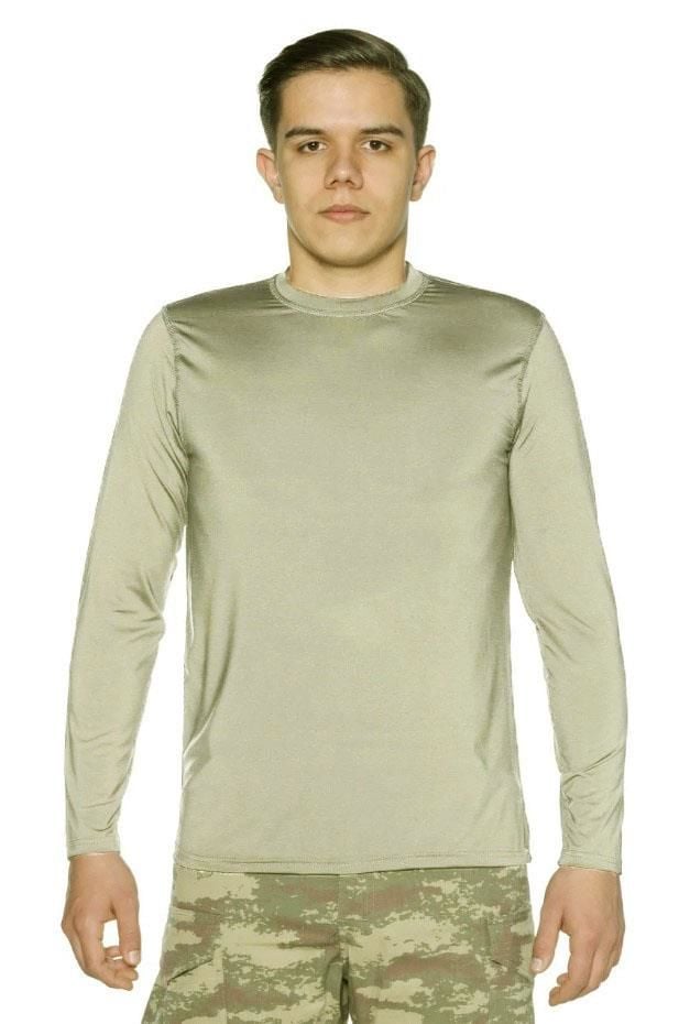 Single Sword Uzun Kol Microfiber T-Shirt - Tişört BEJ - 2XL