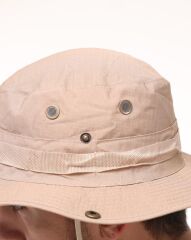 Single Sword Jungle Kep - Şapka - Katlanabilir Safari Fötr Şapkası BEJ