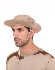 Single Sword Jungle Kep - Şapka - Katlanabilir Safari Fötr Şapkası BEJ