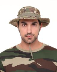 Single Sword Jungle Kep - Şapka - Katlanabilir Safari Fötr Şapkası MULTİCAM