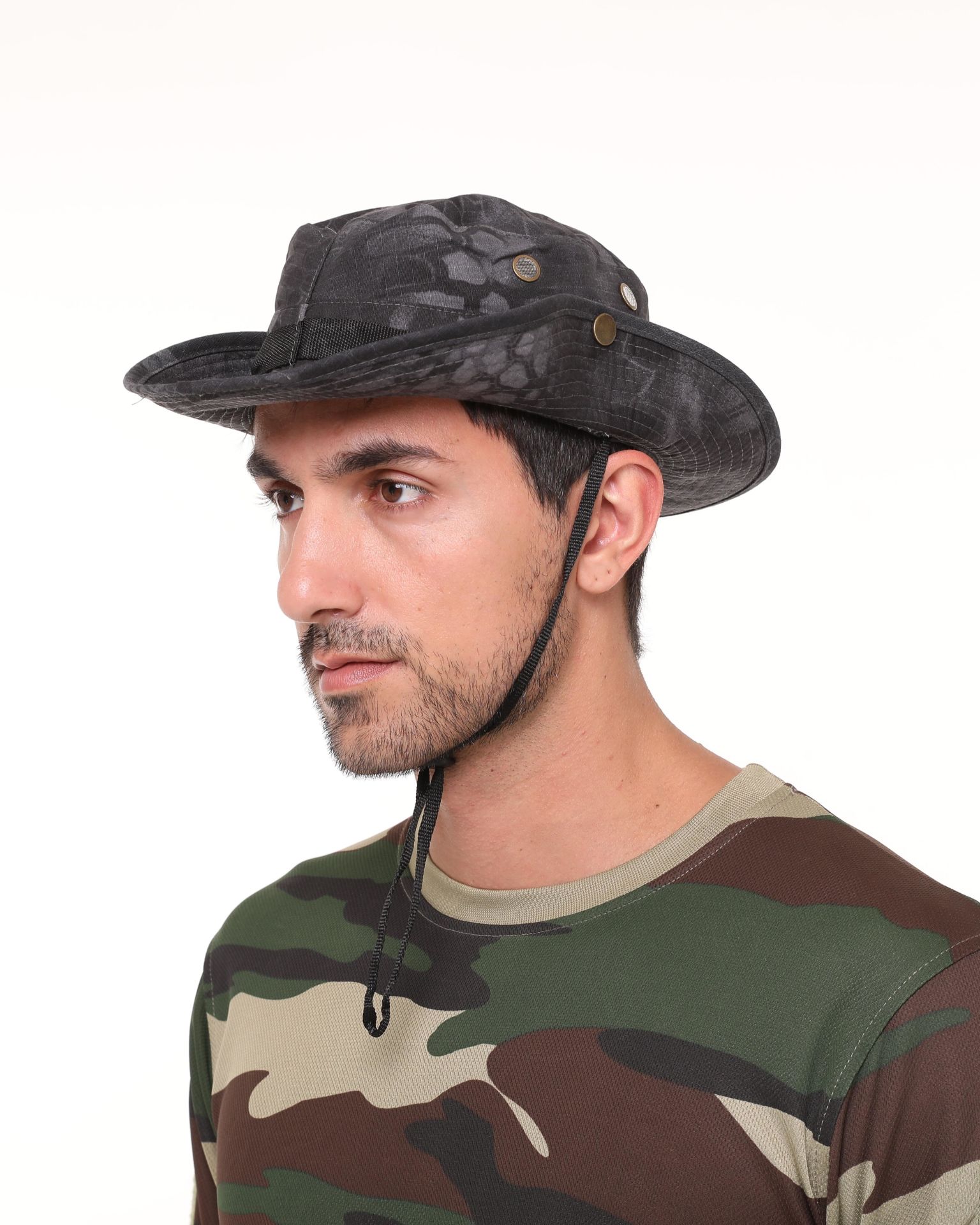 Single Sword Jungle Kep - Şapka - Katlanabilir Safari Fötr Şapkası SYH.KMF