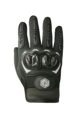 Uzun Dokunmatik Destekli Kaydırmaz ve Koruyucu Motorcu Eldiveni SİYAH - L