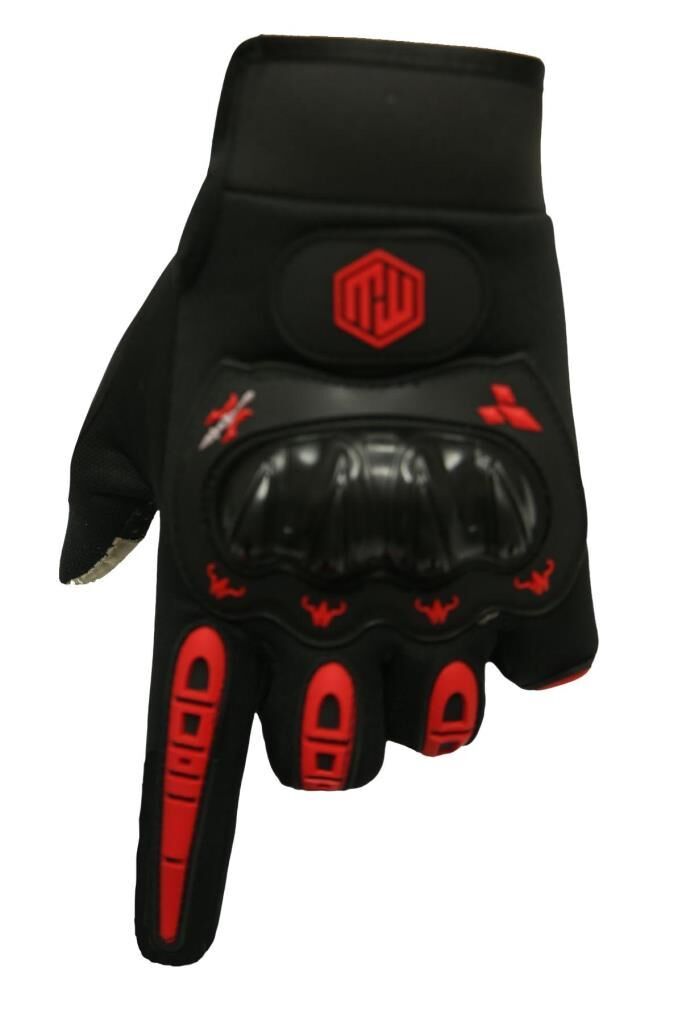 Uzun Dokunmatik Destekli Kaydırmaz ve Koruyucu Motorcu Eldiveni XL - KIRMIZI