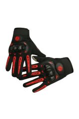 Uzun Dokunmatik Destekli Kaydırmaz ve Koruyucu Motorcu Eldiveni XL - KIRMIZI