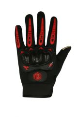 Uzun Dokunmatik Destekli Kaydırmaz ve Koruyucu Motorcu Eldiveni XL - KIRMIZI