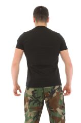 Single Sword Bisiklet Yaka Kısa Kollu Baskılı Kadın&Erkek T-Shirt SİYAH - S