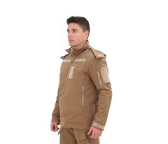 Single Sword Su&Rüzgâr Geçirmez Kapüşonlu Softshell Kışlık Erkek Mont MULTİCAM - M
