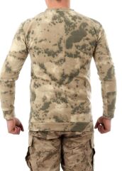 Single Sword Erkek Kamuflaj Polar Kazak | Kışlık Outdoor & Askeri Günlük Kullanım JAN - 2XL