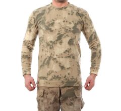 Single Sword Erkek Kamuflaj Polar Kazak | Kışlık Outdoor & Askeri Günlük Kullanım