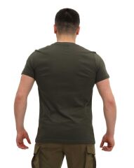 Single Sword Bisiklet Yaka Kısa Kollu Baskılı Kadın&Erkek T-Shirt HAKİ - XL