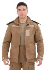 Single Sword Su&Rüzgâr Geçirmez Kapüşonlu Softshell Kışlık Erkek Mont BEJ - 3XL