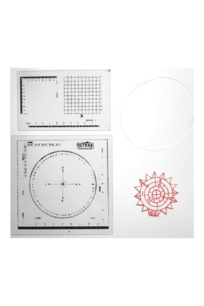 Single Sword Minkale Harita Ölçüm Cetvel Seti Askeri Minkale Seti