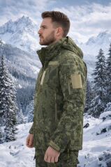 Single Sword Su&Rüzgâr Geçirmez Kapüşonlu Softshell Kışlık Erkek Mont TSK - S