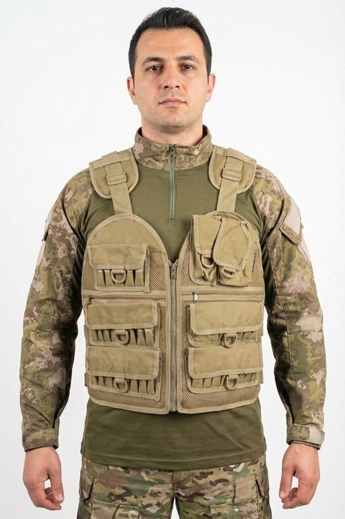 Single Sword 37 Fişeklikli Avcı Yeleği | Taktik ve Outdoor Kullanım için BEJ