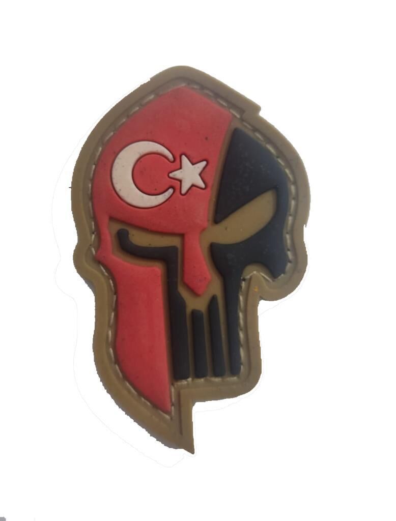 Single Sword Kuru Kafa Plastik Patch - Peç BEJ