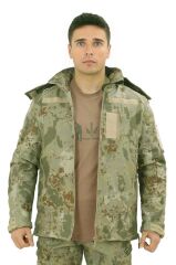 Single Sword Su&Rüzgâr Geçirmez Kapüşonlu Softshell Kışlık Erkek Mont TSK - 3XL