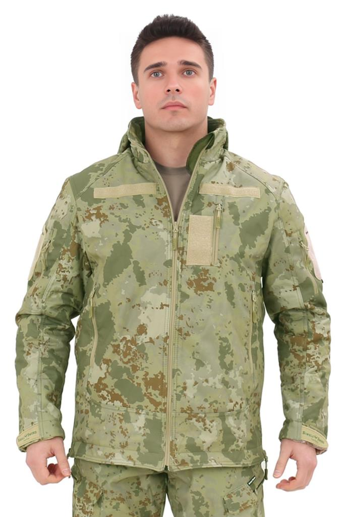 Single Sword Su&Rüzgâr Geçirmez Kapüşonlu Softshell Kışlık Erkek Mont TSK - 3XL