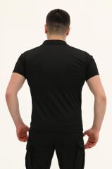 Single Sword Kısa Kollu Taktik  Polo Yaka Tişört SİYAH - L