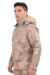 Single Sword Su&Rüzgâr Geçirmez Kapüşonlu Softshell Kışlık Erkek Mont JAN - L
