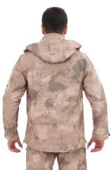 Single Sword Su&Rüzgâr Geçirmez Kapüşonlu Softshell Kışlık Erkek Mont JAN - L