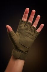 Strongclaw Strongclaw SC-1002 Kısa Parmak Taktik ve Outdoor Eldiveni – Dayanıklı Operasyon Modeli HAKİ - M