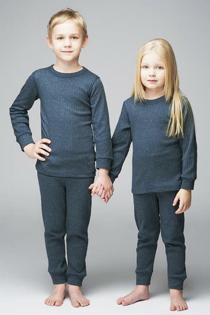 Thermoform Unisex Çocuk Gri Renk Termal İçlik Takım