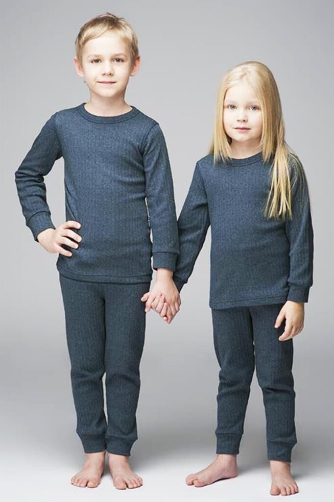 Thermoform Unisex Çocuk Gri Renk Termal İçlik Takım