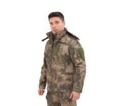 Single Sword Su&Rüzgâr Geçirmez Kapüşonlu Softshell Kışlık Erkek Mont ATACS - M