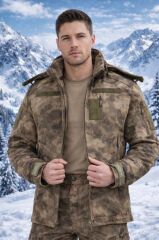 Single Sword Su&Rüzgâr Geçirmez Kapüşonlu Softshell Kışlık Erkek Mont ATACS - 3XL