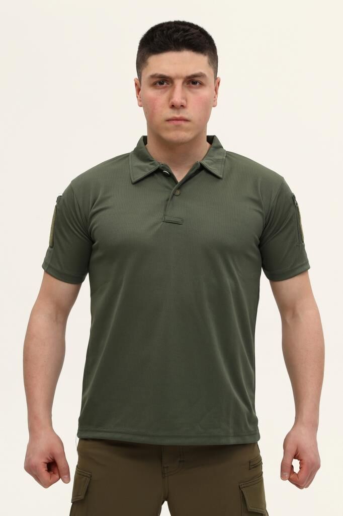 Single Sword Kısa Kollu Taktik  Polo Yaka Tişört HAKİ - 3XL