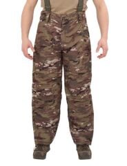 Single Sword Outdoor Softshell Su Geçirmez Kışlık Erkek Pantolon (Salopet Askılı), Kamuflaj Renk MULTİCAM - 3XL