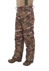 Single Sword Outdoor Softshell Su Geçirmez Kışlık Erkek Pantolon (Salopet Askılı), Kamuflaj Renk MULTİCAM - 3XL