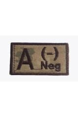 Single Sword Nakış Kan Grubu Patch - Peç KAMUFLAJ - AB RH (-)