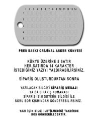 Single Sword Paslanmaz Çelik Asker Künyesi ve Zinciri - Pres Baskı kabartmalı yazı