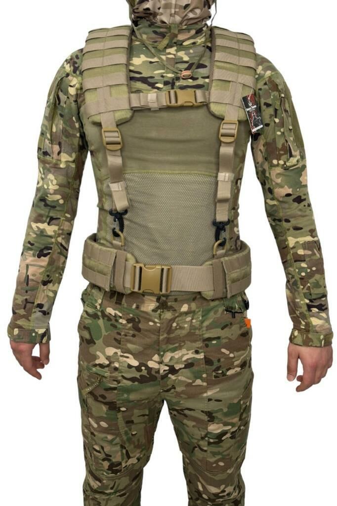 Single Sword Askılı Molle Kemer Açık Hücum Yeleği BEJ