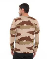 Single Sword Bisiklet Yaka Kamuflaj Desen Pamuklu Erkek T-Shirt