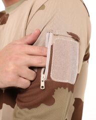 Single Sword Bisiklet Yaka Kamuflaj Desen Pamuklu Erkek T-Shirt