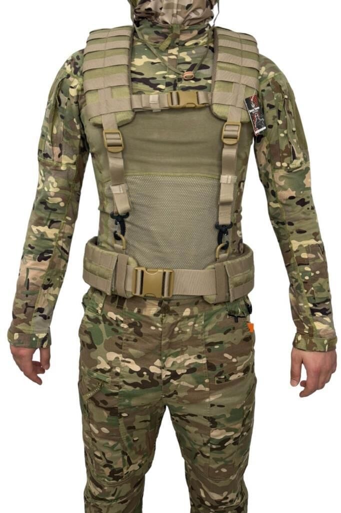 Single Sword Askılı Molle Kemer Açık Hücum Yeleği BEJ