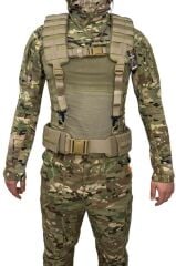 Single Sword Askılı Molle Kemer Açık Hücum Yeleği BEJ