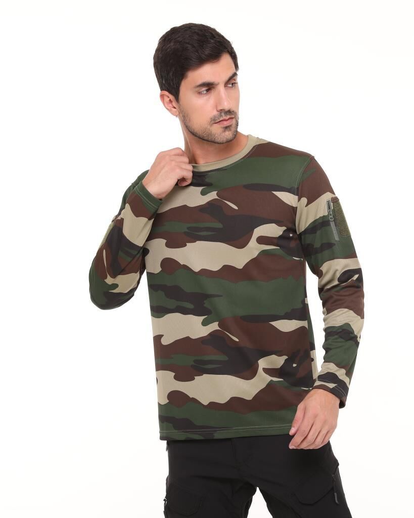 Single Sword Bisiklet Yaka Kamuflaj Desen Pamuklu Erkek T-Shirt USA - 2XL