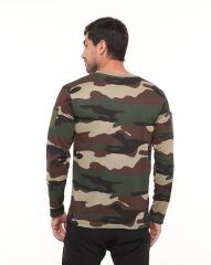 Single Sword Bisiklet Yaka Kamuflaj Desen Pamuklu Erkek T-Shirt USA - 2XL