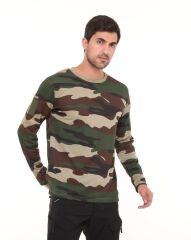 Single Sword Bisiklet Yaka Kamuflaj Desen Pamuklu Erkek T-Shirt USA - 2XL