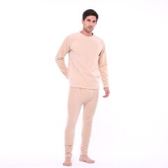 Single Sword Kışlık Kalın-Avcılık-Balıkçılık-Askerlik-Kamp-Polar Erkek İçlik Takım BEJ - 2XL