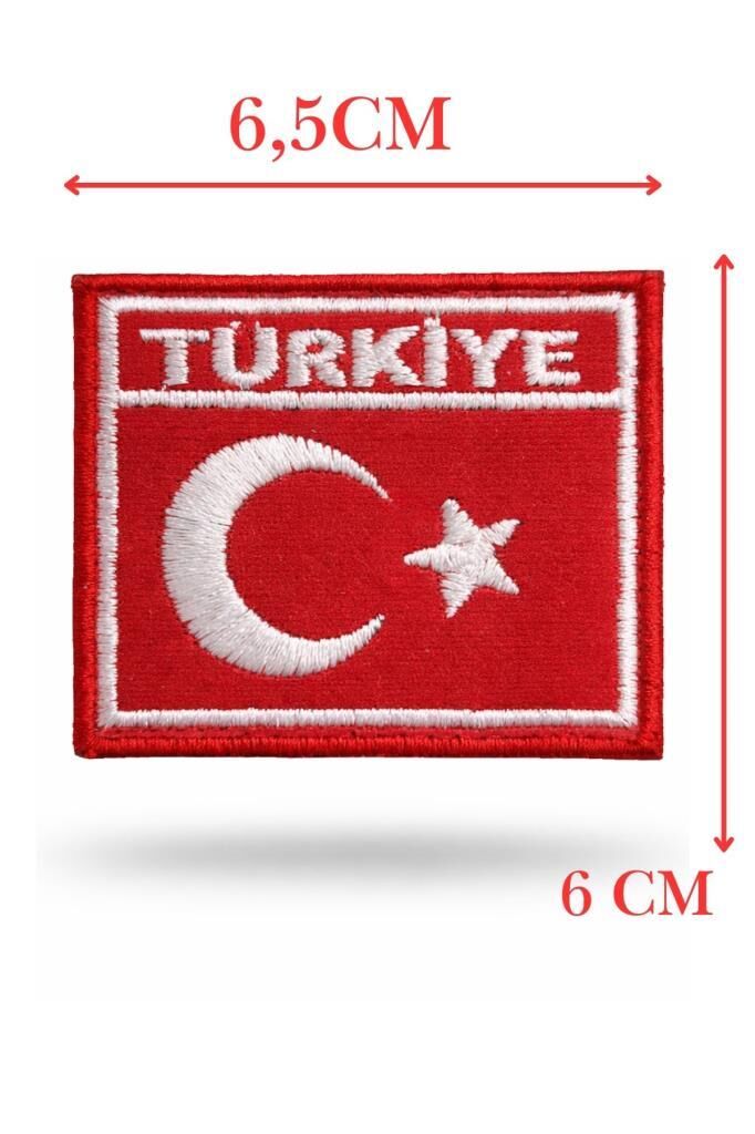 Single Sword Türkiye Yazılı Nakış Türk Bayrağı KIRMIZI-BEYAZ