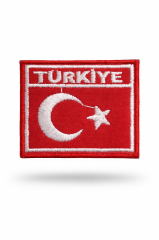 Single Sword Türkiye Yazılı Nakış Türk Bayrağı KIRMIZI-BEYAZ