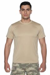Single Sword Kısa Kol Microfiber T-Shirt Askeri ve Outdoor Microfiber Üst İçlik Fanila Tişört BEJ - M