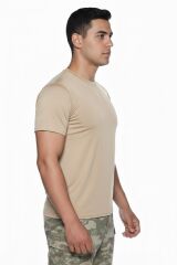 Single Sword Kısa Kol Microfiber T-Shirt Askeri ve Outdoor Microfiber Üst İçlik Fanila Tişört BEJ - L