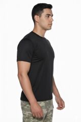 Single Sword Kısa Kol Microfiber T-Shirt Askeri ve Outdoor Microfiber Üst İçlik Fanila Tişört SİYAH - M