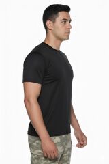 Single Sword Kısa Kol Microfiber T-Shirt Askeri ve Outdoor Microfiber Üst İçlik Fanila Tişört SİYAH - L