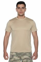 Single Sword Kısa Kol Microfiber T-Shirt Askeri ve Outdoor Microfiber Üst İçlik Fanila Tişört BEJ - 2XL